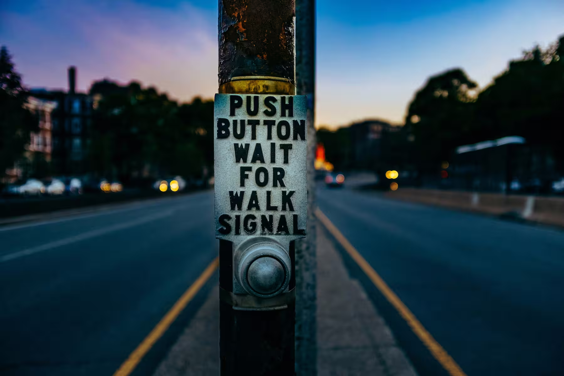 Push button, wait for 'walk' signal